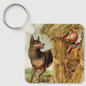 Drie kleine Varkens Big Bad Wolf,  Fairy Tale Sleutelhanger (Voorkant)