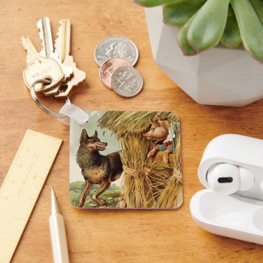 Drie kleine Varkens Big Bad Wolf,  Fairy Tale Sleutelhanger (Bureau)