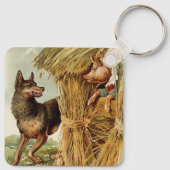 Drie kleine Varkens Big Bad Wolf,  Fairy Tale Sleutelhanger (Achterkant)