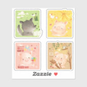 Drie kleine varkens en Big Bad Wolf Sticker (Vel)