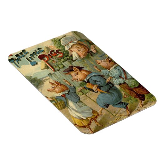 Drie kleine Varkens Fairy Tale Magneet (Rechterzijde)