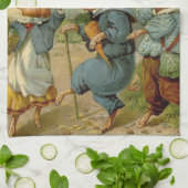 Drie kleine Varkens Fairy Tale Theedoek (Gevouwen)