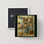 Drie kleine Varkens Fairy Tale Vierkante Button 5,1 Cm (Voorkant /achterkant)