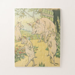 Drie kleine varkens legpuzzel