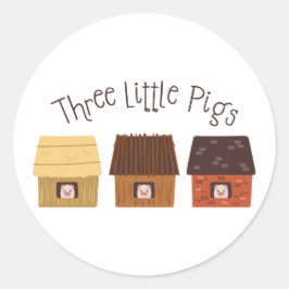 Drie kleine varkens ronde sticker