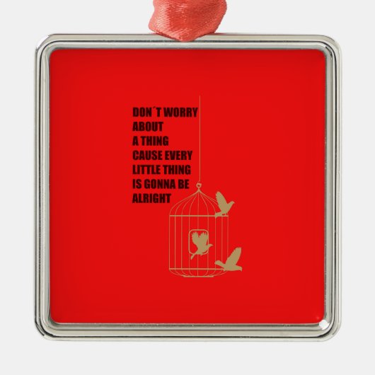 Drie kleine vogels metalen ornament (Voorkant)