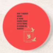 Drie kleine vogels zandsteen onderzetter (Voorkant)