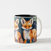 Drie kleine vossen tweekleurige koffiemok (Voorkant rechts)