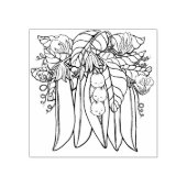 Drie kleine zoete erwten triplets rubberen stempel (Afrduk)