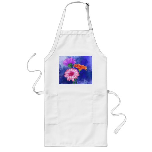 Drie kleur Gerberas Schort schilderen (Voorkant)