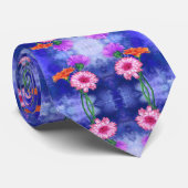 Drie kleur Gerberas Stropdas schilderen (Opgerold)