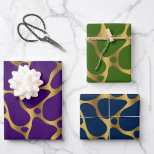 Drie kleuren abstract girafpatroon 2 inpakpapier vel