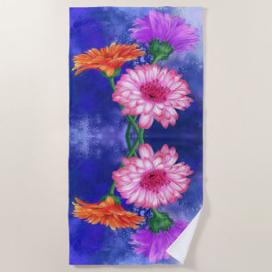 Drie kleuren Gerberas Beach Handdoeken