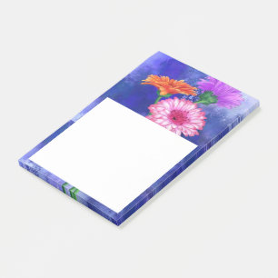 Drie kleuren Gerberas Post it Notes