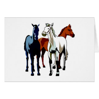 Drie kleurige paardenstandaard Tall Equine Theme