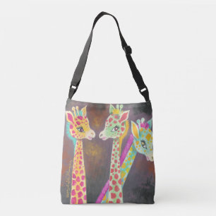 Drie kleurrijke Giraffes Crossbody Tas