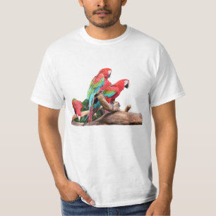 drie kleurrijke papegaaien t-shirt