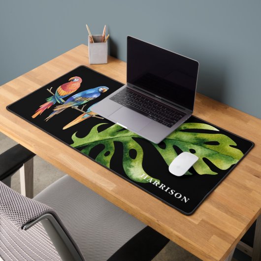 Drie kleurrijke tropische parrots bureaumat (Kantoor 2)