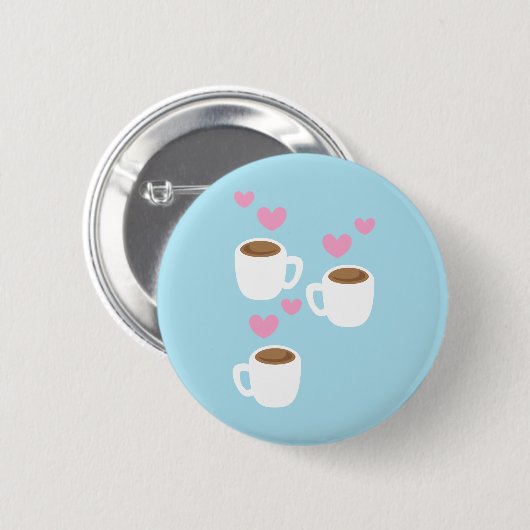 drie koffie ronde button 5,7 cm (Voorkant /achterkant)