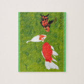 Drie Koi vissen zwemmen, Afbeelding puzzel Legpuzzel (Verticaal)
