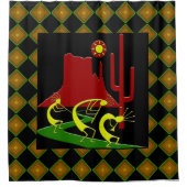 Drie Kokopelli op weg Douchegordijn (Voorkant)