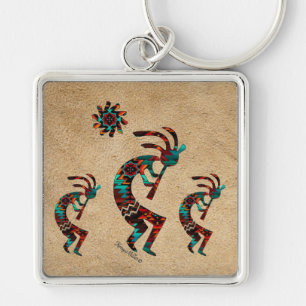 Drie Kokopelli Sleutelhanger