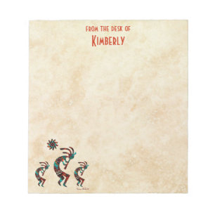 Drie Kokopelli speelt de flank Notitieblok