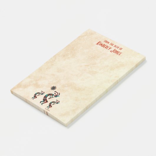 Drie Kokopelli speelt de flank Post-it® Notes (Schuin)