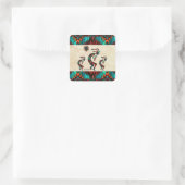 Drie Kokopelli Square Sticker (Tas)