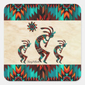 Drie Kokopelli Square Sticker (Voorkant)
