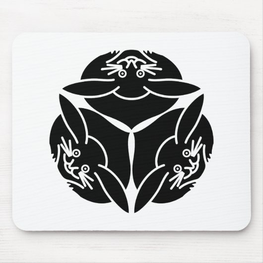 Drie konijnen muismat (Voorkant)