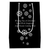 Drie koningen en Kerstster zwart-wit Medium Cadeauzakje (Achterkant)