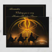 Drie Koningen Goud Aangepast Feestdagenkaart (Voorkant / Achterkant)