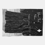 Drie koningen kerstster zwart-wit theedoek (Horizontaal)