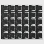 Drie koningen ster zwart-wit kerstontwerp cadeaupapier (Vlak)