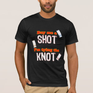 Drie korte glazen voor bruidegom - donkere achterg t-shirt