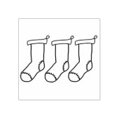 Drie kousen houten blok gemonteerde rubberen stemp rubberstempel (Afrduk)