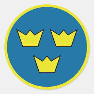 Drie kronen Zweeds embleem Ronde Sticker