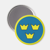 Drie Kroons Zweden Insignia Magneet (Voorkant / Achterkant)