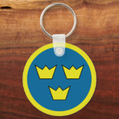 Drie Kroons Zweden Insignia Sleutelhanger (Voorkant)