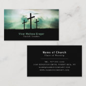 Drie kruisen, christendom, religie visitekaartje (Voorkant / Achterkant)