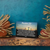 Drie kruisen Psalm 23 Zonsondergang Bijbelvers Fotoplaat (Zijkant)