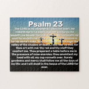 Drie kruisen Psalm 23 Zonsondergang Bijbelvers Legpuzzel