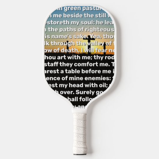 Drie kruisen Psalm 23 Zonsondergang Pickleball Paddle (Voorkant)