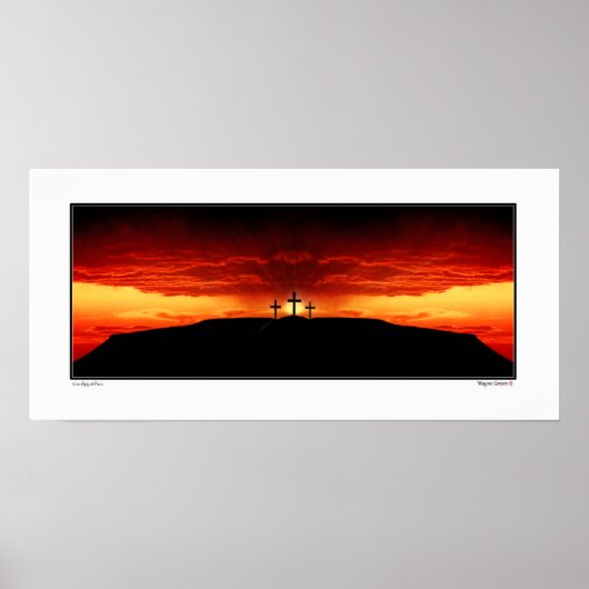 Drie kruisen van Golgotha - hij is gerezen! Poster (Voorkant)