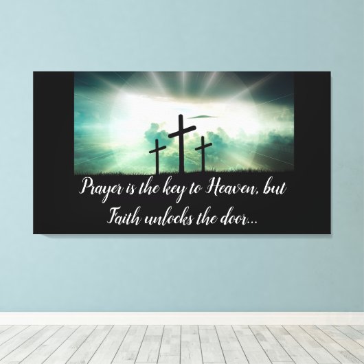 Drie kruisingen canvas afdruk (Insitu (Houten vloer))