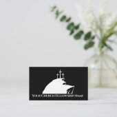 Drie Kruizen Cliff Zwart/Wit Kerk Pastor Visitekaartje (Staand voorkant)