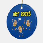 Drie Kunst Rocks Keramisch Ornament (Links)