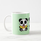 Drie Kute Little Pandas op Green Koffiemok (Links)