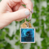 Drie kwart uitzicht hart en longen sleutelhanger (Hand)